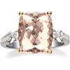 imageGin ampamp Grace 14K Two Tone Gold Genuine Morganite Ring with Diamonds for women  Ethically authentically ampamp organically sourced Cushioncut shaped Morganite handcrafted jewelry for her  Morganite Ring for womenDiamond