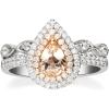 imageGin ampamp Grace 14K TwoTone Gold Real Diamond Ring I1 with Genuine Morganite Daily Work Wear Jewelry for Women Gifts for Her