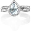 imageGin ampamp Grace 14K White Gold Genuine Aquamarine Ring with Diamonds for women  Ethically authentically ampamp organically sourced Pearcut shaped Aquamarine handcrafted jewelry for her  Aquamarine Ring for womenDiamond