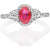 imageGin ampamp Grace 14K White Gold Mozambique Genuine Ruby Ring with Diamonds for women  Ethically authentically ampamp organically sourced Ovalcut shaped Ruby handcrafted jewelry for her  Ruby Ring for women