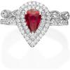imageGin ampamp Grace 14K White Gold Natural Ruby Diamond I1I2 Bridal Set Propose Promise Ring Size 6 for Women