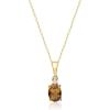 imageGin ampamp Grace 14K Yellow Gold Genuine Citrine Oval With Natural Diamond I1 Pendant for Women Holiday Gifts