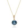 imageGin ampamp Grace 14K Yellow Gold Natural DiamondI1 Pendant with Genuine London Blue Topaz Daily Work Wear Jewelry for Women Gifts for Her White Gold Gemstone Stone Topaz