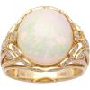 imageGin ampamp Grace 14K Yellow Gold Natural Ethiopian Opal Ring with Real Diamonds for women  Ethically authentically ampamp organically sourced Cushioncut shaped opal handcrafted jewelry for her  Opal Ring for women
