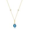 imageGin ampamp Grace 14K Yellow Gold Natural London Blue Topaz Diamond I1I2 Pendant for Women