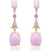 imageGin ampamp Grace 14K Yellow Gold Natural Pink Opal Earrings with Diamonds for women  Ethically authentically ampamp organically sourced Ovalcut shaped Sapphire handcrafted jewelry for her  Opal Earrings for women