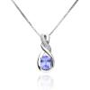 imageGin ampamp Grace 925 Sterling Silver Blue Genuine Tanzanite With Natural Diamond I1 Pendant for Women