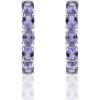 imageGin ampamp Grace 925 Sterling Silver Genuine Tanzanite Huggie Hoop Earring for Women