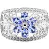 imageGin ampamp Grace 925 Sterling Silver Genuine Tanzanite Ring for women  Ethically authentically ampamp organically sourced Pearcut shaped Tanzanite handcrafted jewelry for her  Tanzanite Ring for women