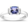 imageGin ampamp Grace 925 Sterling Silver Mozambique Genuine Tanzanite Ring with Diamonds for womenEthically Sterling Silver gemstone stone tanzanite