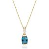 imageGin ampamp Grace womens 14K Gold Genuine London Blue Topaz Pendant With Diamonds  Ethically Authentically ampamp Organically Sourced Cushion Shaped London Blue Topaz HandCrafted Jewelry TW2589PLBT Yellow