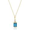 imageGin ampamp Grace womens 14K Gold Genuine Topaz Pendant With Natural Diamonds  Ethically Authentically ampamp Organically Sourced Emerald Shaped Topaz HandCrafted Jewelry TW2577PLBT Yellow