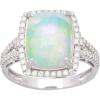 imageGin and Grace 10K White Gold Natural Ethiopian Opal Ring with Real Diamonds for women  Ethically authentically ampamp organically sourced Cushioncut shaped opal handcrafted jewelry for her  Opal Ring for women