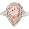 imageGin and Grace 14K Two Tone Gold Genuine Morganite Ring with Diamonds for women  Ethically authentically ampamp organically sourced Pearcut shaped Morganite handcrafted jewelry for her  Morganite Ring for women