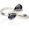 imageGin and Grace 14K White Genuine Blue Sapphire Ring with Diamonds for women  Ethically authentically ampamp organically sourced PearCut shaped Sapphire handcrafted jewelry for her  Sapphire Ring for women