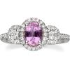 imageGin and Grace 14K White Gold Pink Sapphire Ring with Diamonds for women  Ethically authentically ampamp organically sourced Oval shaped Sapphire handcrafted jewelry for her  Sapphire Ring for women