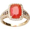 imageGin and Grace 14K Yellow Gold Natural Mexican Fire Opal Ring with Diamonds for women  Ethically authentically ampamp organically sourced Turquoise shaped opal handcrafted jewelry for her  Fire Opal Ring for women