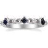 imageGin and Grace 18K White Genuine Blue Sapphire Ring with Diamonds for women  Ethically authentically ampamp organically sourced SquareCut shaped Sapphire handcrafted jewelry for her  Sapphire Ring for women