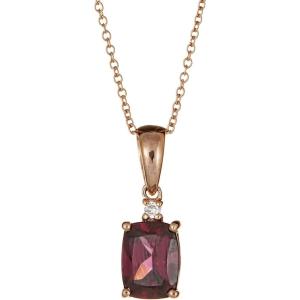 imageGin ampamp Grace 10K Rose Gold Purplish Pink Natural Garnet Pendant with Diamond Daily Work Wear Jewelry for Women Holiday Gifts Gifts for Her Valentines Day Gift for her