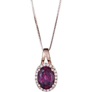 imageGin ampamp Grace 10K Rose Gold Purplish pink Natural Garnet DiamondI1 Pendant Necklace Daily Work Wear Jewelry for Women Holiday Gifts Gifts for her Valentines Day Gift for her