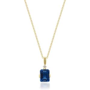 imageGin ampamp Grace 10K Yellow Gold Genuine London Blue Topaz Diamond Pendants with Chain for Women Ethically Authentically ampamp Organically Sourced Emerald shaped London Blue Topaz handcrafted Jewelry Gifts For Her Holiday Season Gifts