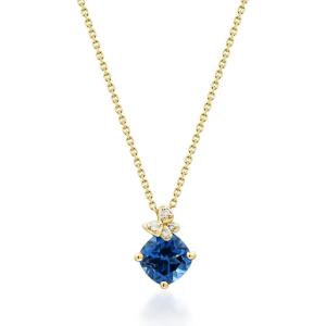 imageGin ampamp Grace 10K Yellow Gold Natural London Blue Topaz and Natural Diamond I1 Pendant for Women