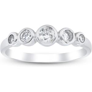 imageGin ampamp Grace 14K White Gold Natural White Diamond Ring for women  Ethically authentically ampamp organically sourced Roundcut shaped Diamond handcrafted jewelry for her  Diamond Ring for women