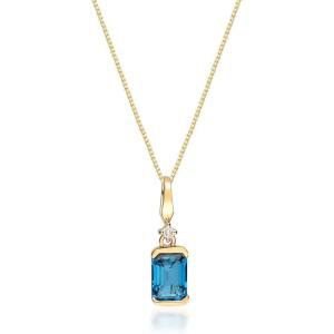 imageGin ampamp Grace womens 14K Gold Genuine Topaz Pendant With Natural Diamonds  Ethically Authentically ampamp Organically Sourced Emerald Shaped Topaz HandCrafted Jewelry TW2577PLBT Yellow