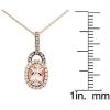 imageGin ampamp Grace 10K Rose Gold Natural Diamond I1 ampamp Genuine Morganite Pendant Necklace with Gold Chain for Women Jewelry Gifts