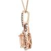 imageGin ampamp Grace 10K Rose Gold Natural Diamond I1 ampamp Genuine Morganite Pendant Necklace with Gold Chain for Women Jewelry Gifts