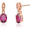 imageGin ampamp Grace 10K Rose Gold Purplish Pink Natural Garnet Diamond I1 Stud Earring for Women Holiday Gifts Jewelry Gifts