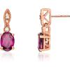 imageGin ampamp Grace 10K Rose Gold Purplish Pink Natural Garnet Diamond I1 Stud Earring for Women Holiday Gifts Jewelry Gifts