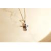 imageGin ampamp Grace 10K White Gold Cross Pendant Genuine Blue Sapphire Diamond I1I2 Pendant for Women