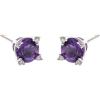 imageGin ampamp Grace 10K White Gold Genuine Amethyst and Natural Diamond I1 Earring for Women