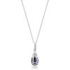 imageGin ampamp Grace 10K White Gold Genuine Blue Sapphire Oval With Natural Diamond I1 Pendant for women