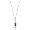 imageGin ampamp Grace 10K White Gold Genuine Blue Sapphire and Natural Diamond I1 Pendant for Women