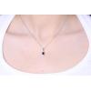 imageGin ampamp Grace 10K White Gold Genuine Blue Sapphire and Natural Diamond I1 Pendant for Women