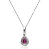 imageGin ampamp Grace 10K White Gold Mozambique Genuine Ruby Diamond Pendants with Chain for Women  Ethically Authentically ampamp Organically Sourced Pearcut shaped Ruby handcrafted Jewelry Gifts For Her Holiday Season Gifts