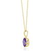 imageGin ampamp Grace 10K Yellow Gold Genuine Amethyst Cushion With Natural Diamond I1 Pendant for Women Holiday Gifts