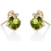 imageGin ampamp Grace 10K Yellow Gold Genuine Peridot and Natural Diamond I1 Earring for Women