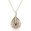 imageGin ampamp Grace 14K Yellow Gold Genuine Blue sapphire and Diamond I1 Pendant for Women Metal Sapphire