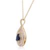 imageGin ampamp Grace 14K Yellow Gold Genuine Blue sapphire and Diamond I1 Pendant for Women Metal Sapphire