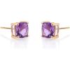 imageGin ampamp Grace 14K Yellow Gold Stud Earring Genuine Amethyst Daily Work Wear Jewelry for Women Gifts for Her