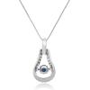 imageGin ampamp Grace Valentines Jewelry 10K White Gold Genuine Blue Sapphire with Natural Diamond I1I2 Pendant Necklace for Women