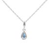 imageGin ampamp Grace Womens 10K White Gold Genuine Blue Sapphire Pendant With Diamonds PearCut Shaped Necklace QA0269PBS