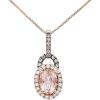 imageGin ampamp Grace 10K Rose Gold Natural Diamond I1 ampamp Genuine Morganite Pendant Necklace with Gold Chain for Women Jewelry Gifts