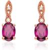 imageGin ampamp Grace 10K Rose Gold Purplish Pink Natural Garnet Diamond I1 Stud Earring for Women Holiday Gifts Jewelry Gifts