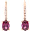 imageGin ampamp Grace 10K Rose Gold Purplish pink Natural Garnet DiamondI1 Drop Dangle Earing Daily Work Wear Jewerly for Women Gifts for Her