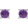 imageGin ampamp Grace 10K White Gold Genuine Amethyst and Natural Diamond I1 Earring for Women