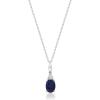 imageGin ampamp Grace 10K White Gold Genuine Blue Sapphire Oval With Natural Diamond I1 Pendant for women